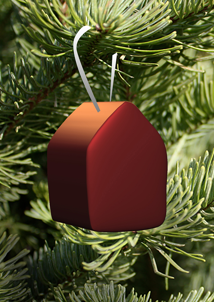 Christy's Christmas Card - The lighthouse logo as a 3d red bauble