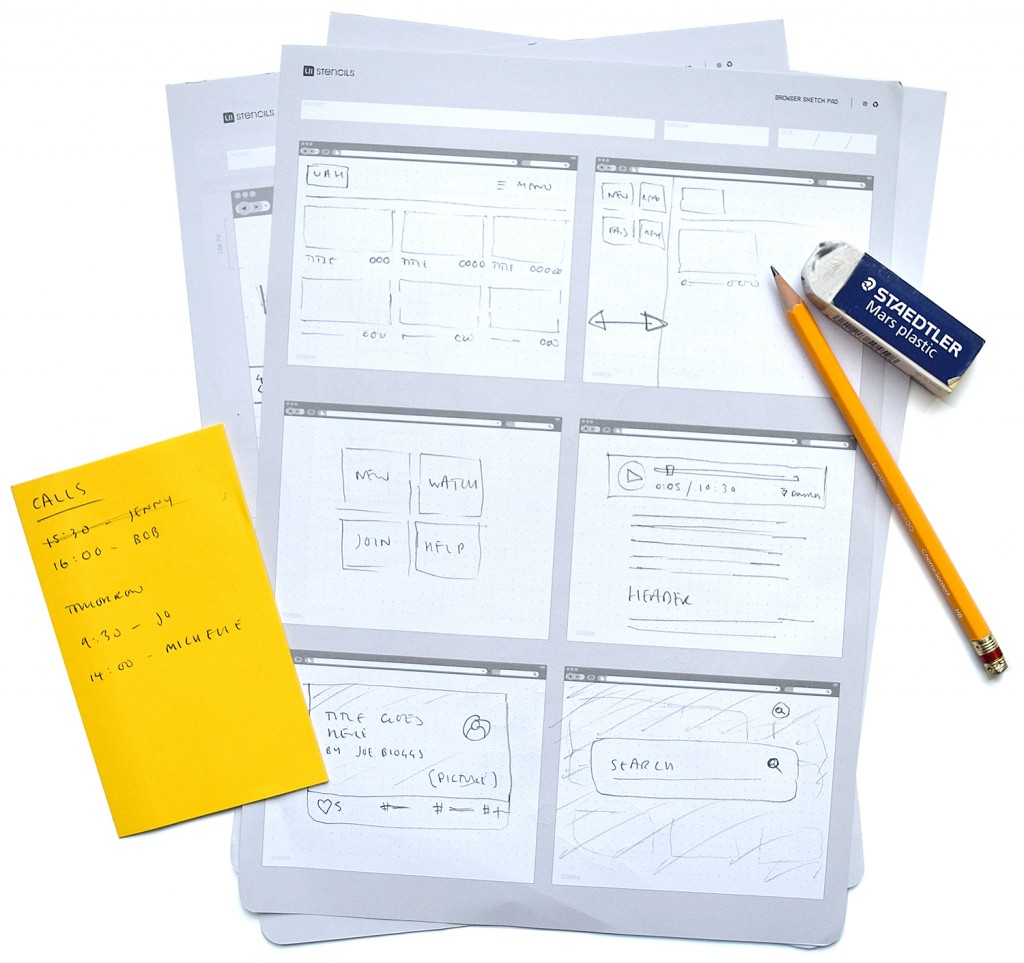 wireframing with pencil and paper