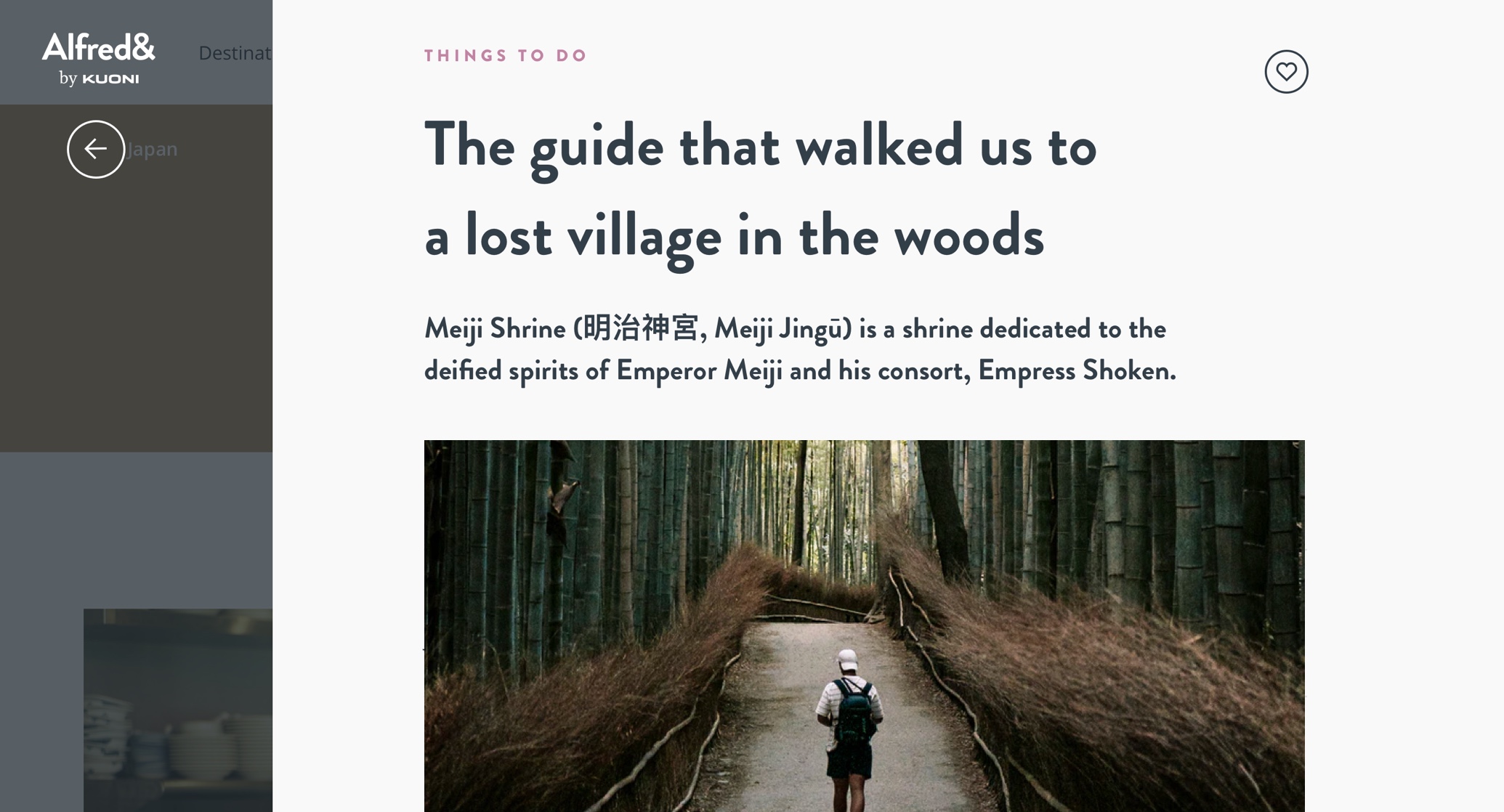 Alfred& 'things to do': 'The guide that walked us to a lost village in the woods'