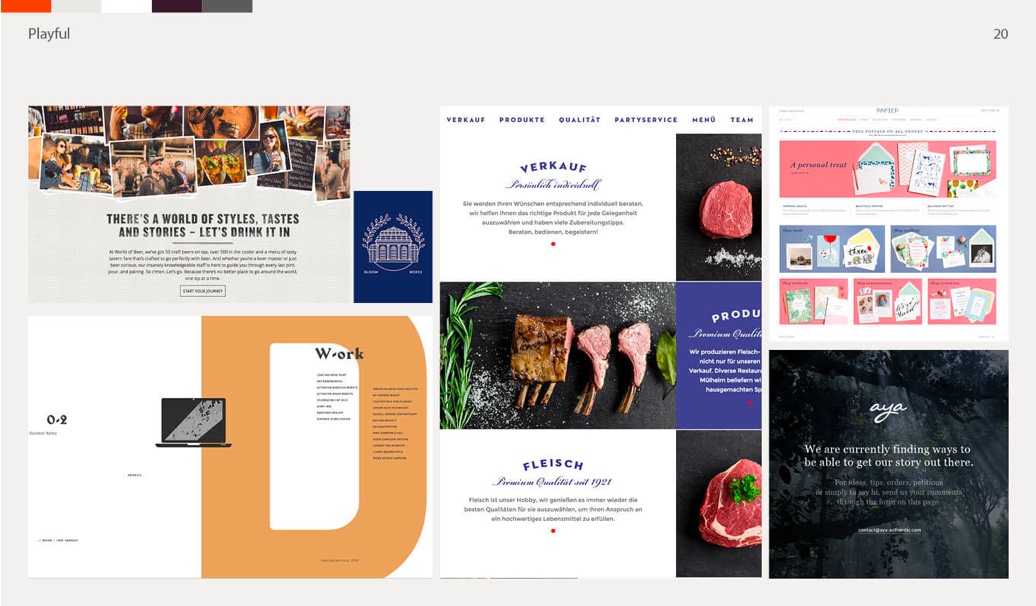 Examples of moodboards for different brands